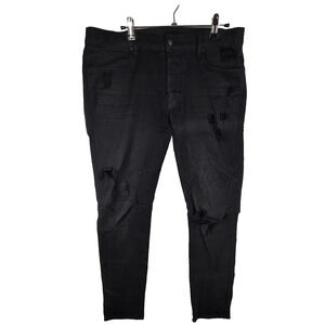 Ksubi Men's Black Distressed Ripped Tapered Stretch Denim Jeans Size 32